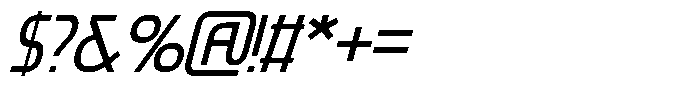 Chronex Oblique Font OTHER CHARS