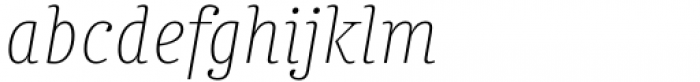 Chucara Next Thin Italic Font LOWERCASE