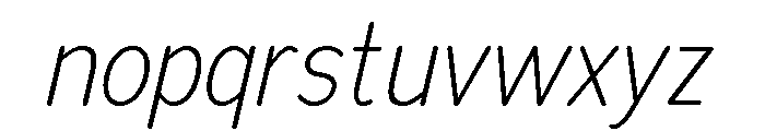 Chankfurter Condensed Light Italic Font LOWERCASE