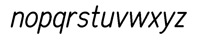 Chankfurter Condensed Regular Italic Font LOWERCASE