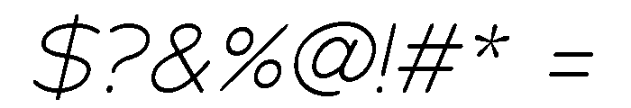 Chankfurter Extended Light Italic Font OTHER CHARS