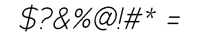 Chankfurter Light Italic Font OTHER CHARS