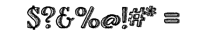 Charcuterie Engraved Etched Font OTHER CHARS