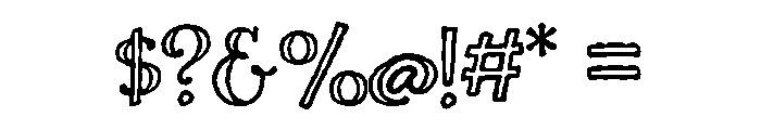 Charcuterie Engraved Open Font OTHER CHARS