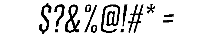Cheddar Gothic Light Italic Font OTHER CHARS