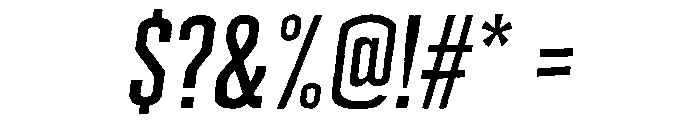 Cheddar Gothic Regular Italic Font OTHER CHARS