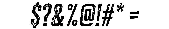 Cheddar Gothic Rough Regular Italic Font OTHER CHARS