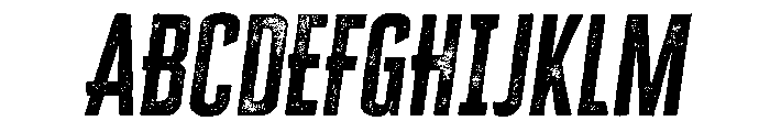 Cheddar Gothic Rough Regular Italic Font UPPERCASE
