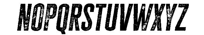 Cheddar Gothic Rough Regular Italic Font LOWERCASE