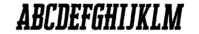 Cheddar Gothic Slab Regular Italic Font UPPERCASE
