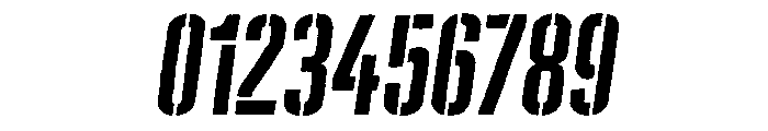 Cheddar Gothic Stencil Regular Italic Font OTHER CHARS