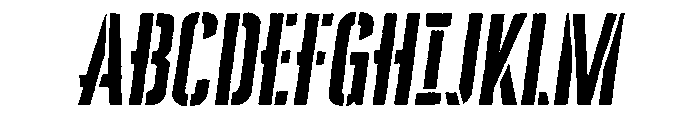 Cheddar Gothic Stencil Regular Italic Font UPPERCASE