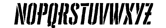 Cheddar Gothic Stencil Regular Italic Font UPPERCASE