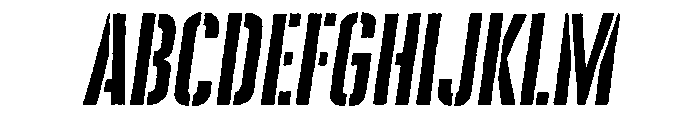 Cheddar Gothic Stencil Regular Italic FONT