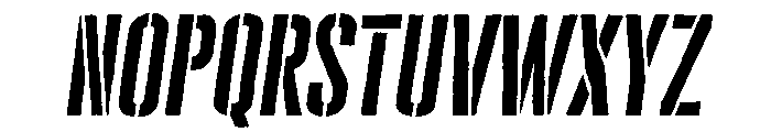 Cheddar Gothic Stencil Regular Italic Font LOWERCASE