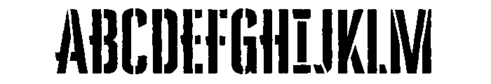 Cheddar Gothic Stencil Regular Font UPPERCASE