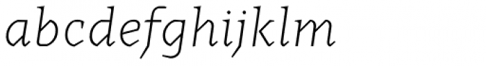 Cira Serif Ultra Light Italic Font LOWERCASE