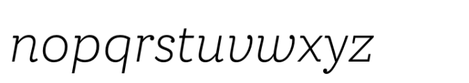 Circe Slab A Extra Light Italic Font LOWERCASE