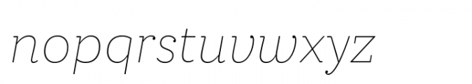 Circe Slab A Thin Italic Font LOWERCASE