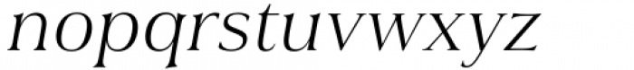 Civane Serif Extended Light Italic Font LOWERCASE