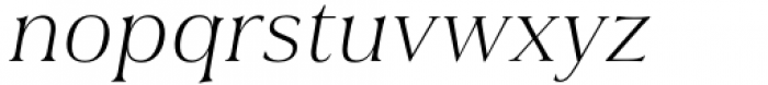 Civane Serif Extended Thin Italic Font LOWERCASE