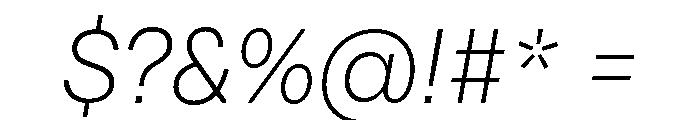 Citerne ExtralightItalic Font OTHER CHARS