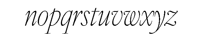 Classic Ruby Script Thin Italic Font LOWERCASE