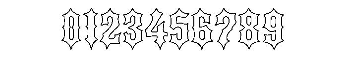 Classic Blackletter Outline Font OTHER CHARS