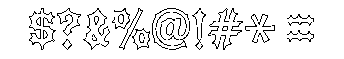 Classic Blackletter Outline Font OTHER CHARS