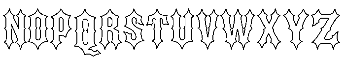 Classic Blackletter Outline Font UPPERCASE