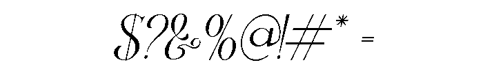 Clustery Royals Italic Font OTHER CHARS