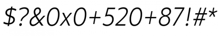 Clear Sans Text Light Italic Font OTHER CHARS