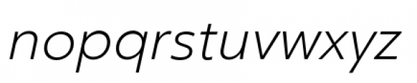 Clear Sans Thin Italic Font LOWERCASE