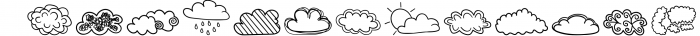 Cloud Doodles - Dingbats Font Font UPPERCASE