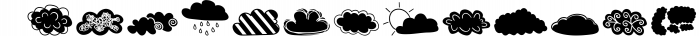 Cloud Doodles - Dingbats Font Font LOWERCASE