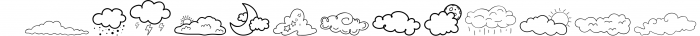 Cloudy Doodles - Dingbats Font Font UPPERCASE