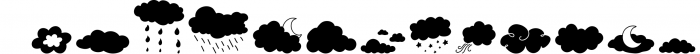 Cloudy Doodles - Dingbats Font Font LOWERCASE