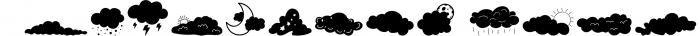 Cloudy Doodles - Dingbats Font Font LOWERCASE
