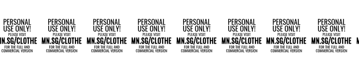 Clothe PERSONAL USE ONLY Font OTHER CHARS