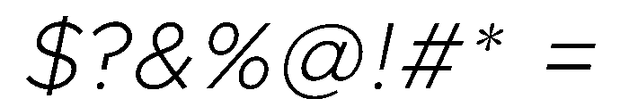 Clarity City 200italic Font OTHER CHARS