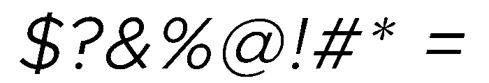 Clarity City 300italic Font OTHER CHARS