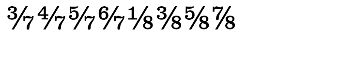 Clarendon Text Fractions Font UPPERCASE