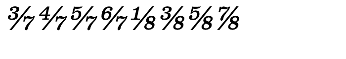 Clarendon Text Italic Fractions Font UPPERCASE