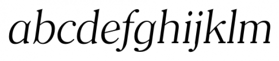 Clearface Serial Light Italic Font LOWERCASE