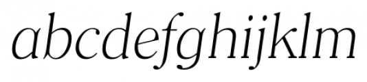 Clearface Serial Xlight Italic Font LOWERCASE