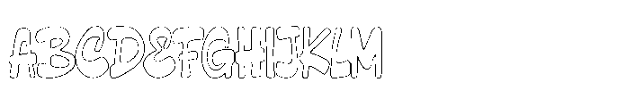 Claping Ballon Outline Font UPPERCASE