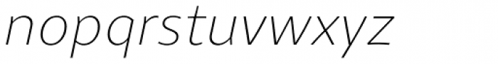 Clara Sans Thin Italic Font LOWERCASE