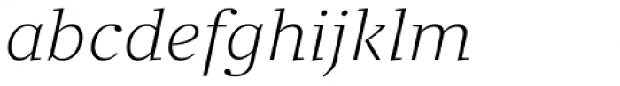 Clara Serif Light Italic Font LOWERCASE