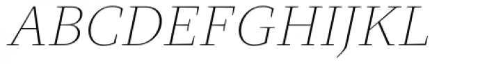 Clara Serif Thin Italic Font UPPERCASE