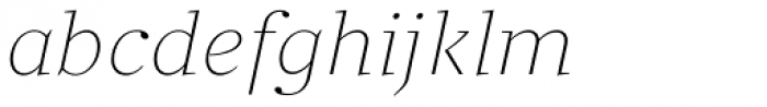 Clara Serif Thin Italic Font LOWERCASE